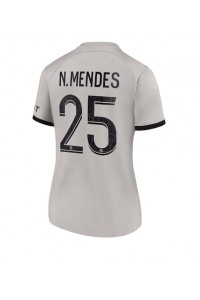 Paris Saint-Germain Nuno Mendes #25 Fotballdrakt Borte Klær Dame 2022-23 Korte ermer